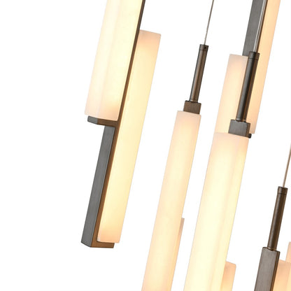 Artcraft Lumina 18Lt LED 28" Pendant, Forged Bronze/Alabaster