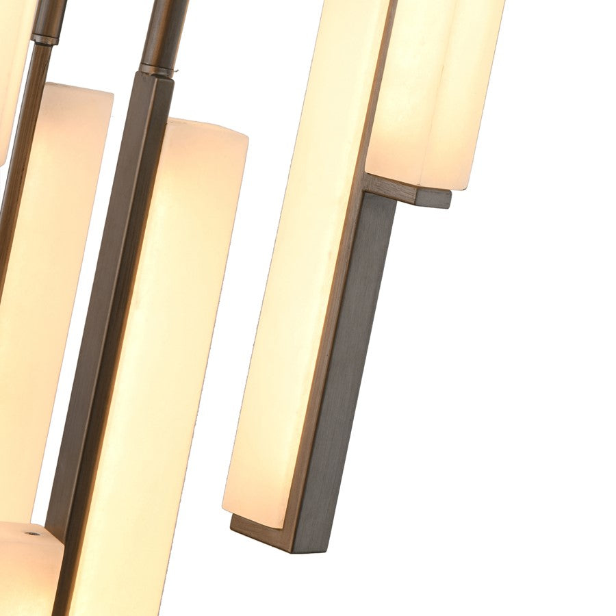 Artcraft Lumina 18Lt LED 28" Pendant, Forged Bronze/Alabaster