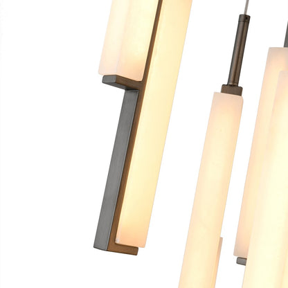 Artcraft Lumina 18Lt LED 28" Pendant, Forged Bronze/Alabaster