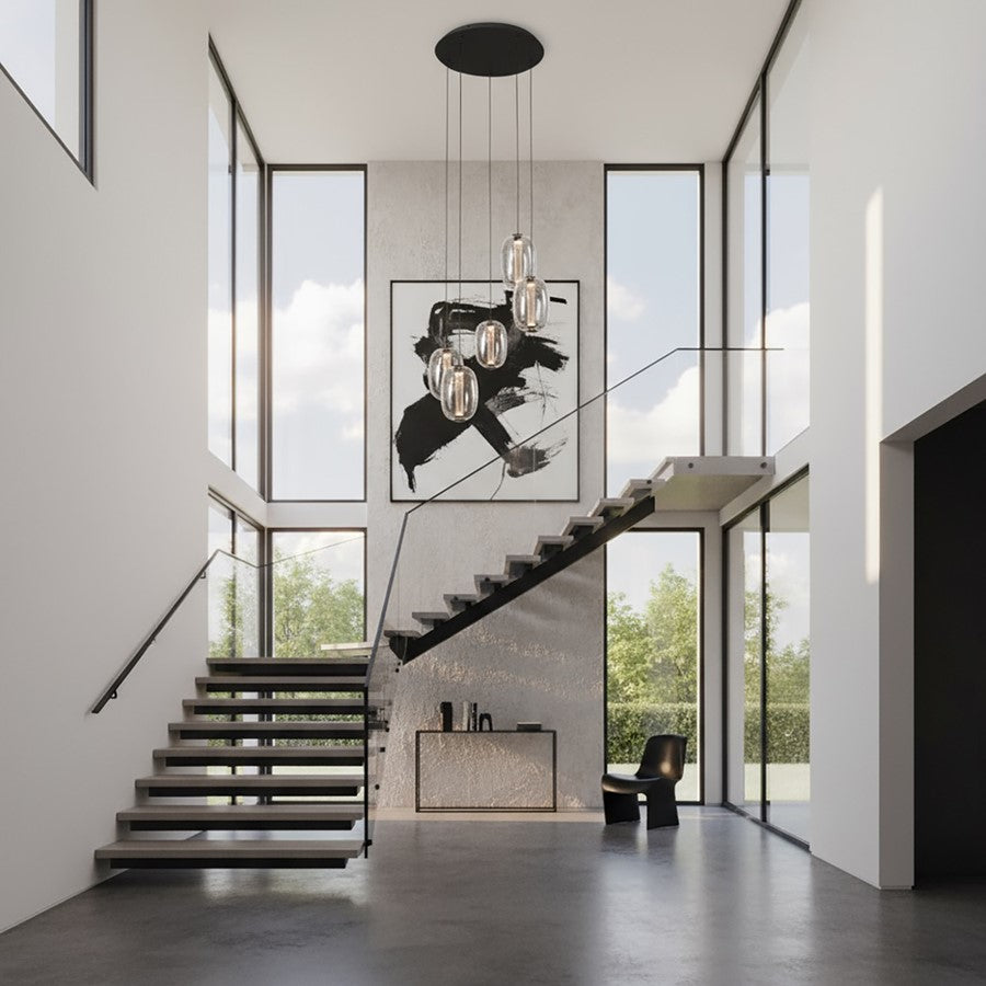 Artcraft Vega LED Chandelier, Black/Smoke