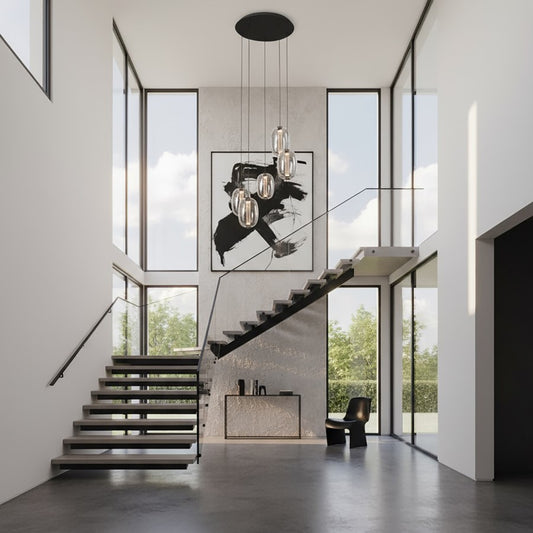 Artcraft Vega LED Chandelier, Black/Smoke