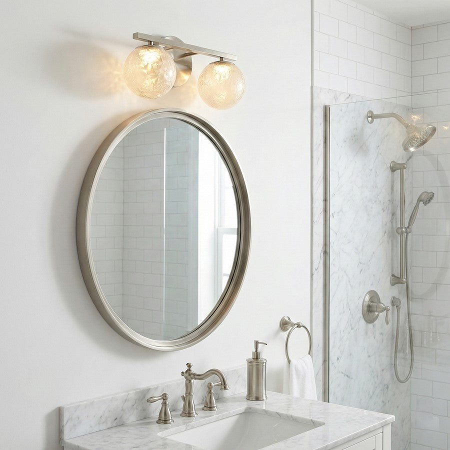 Artcraft Forma 2Lt LED Wall Sconce, Brushed Nickel/Ice