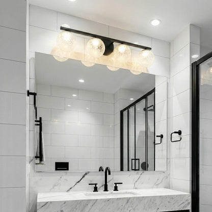 Artcraft Forma 4Lt LED Wall Sconce, Black/Ice