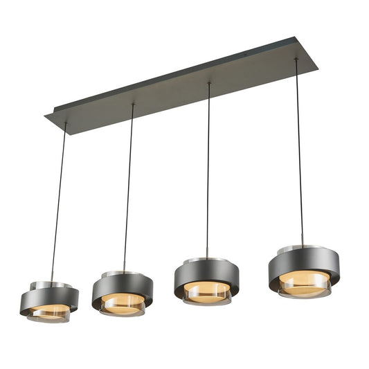 Artcraft Axis 4Lt LED Pendant, Graphite/Smoke/Graphite - AC6984GR