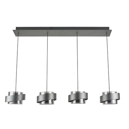 Artcraft Axis 4Lt LED Pendant, Graphite/Smoke/Graphite