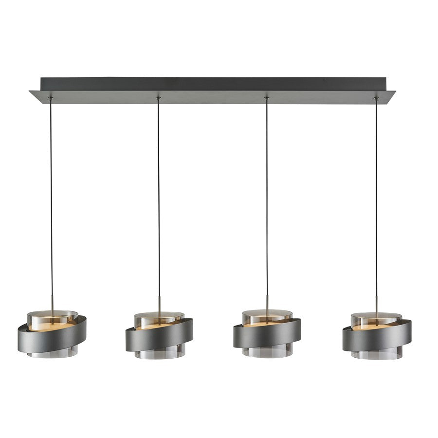 Artcraft Axis 4Lt LED Pendant, Graphite/Smoke/Graphite
