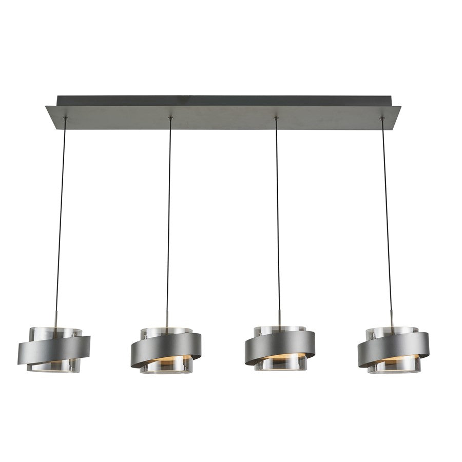 Artcraft Axis 4Lt LED Pendant, Graphite/Smoke/Graphite