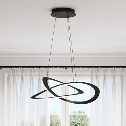 2 Light LED Chandelier, Black