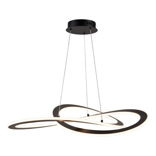 Wave Integrated LED Chandelier, Black