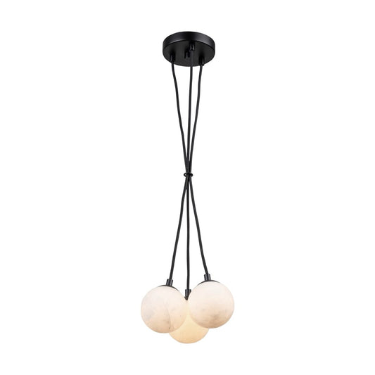 3 Light Pendant, Black/Opal
