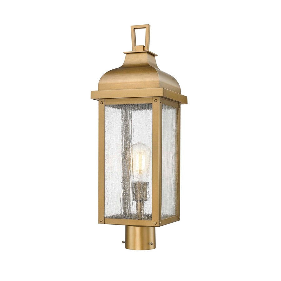 Artcraft Madrid 1 Light Outdoor Post Light, Weathered Brass