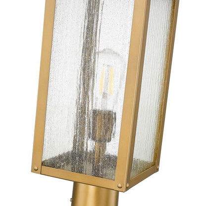 Artcraft Madrid 1 Light Outdoor Post Light, Weathered Brass