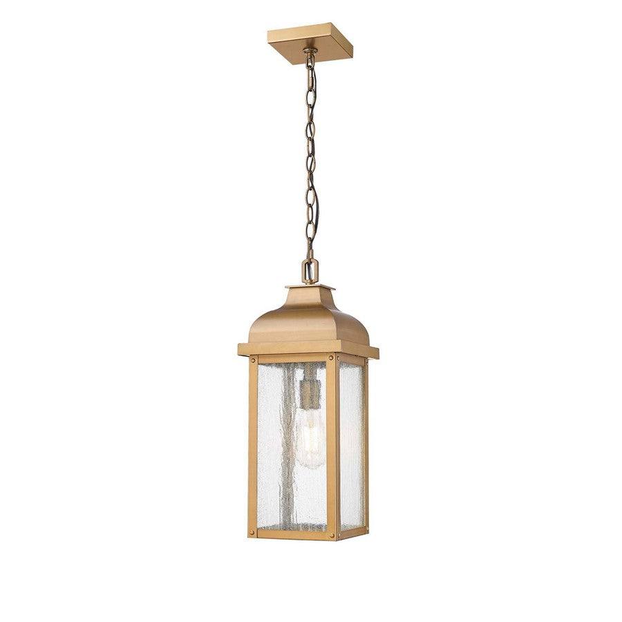 Artcraft Madrid 1 Light Outdoor Pendant, Weathered Brass