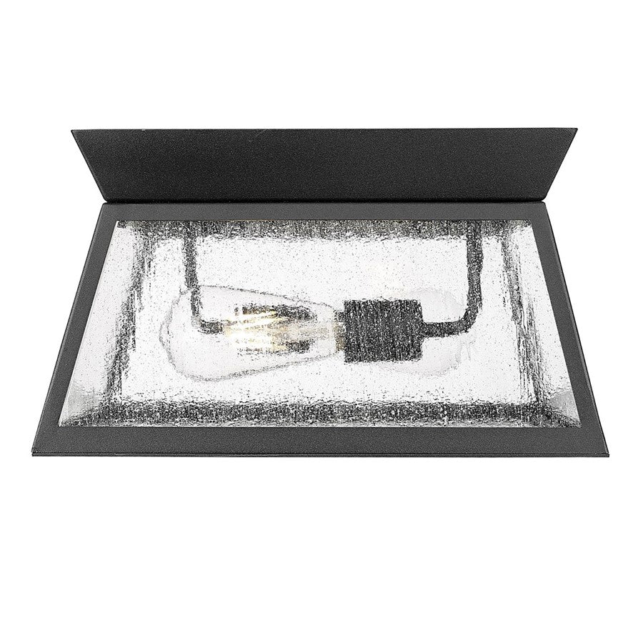 Artcraft Lucian 2 Light Outdoor Flush Mount, Black/Clear