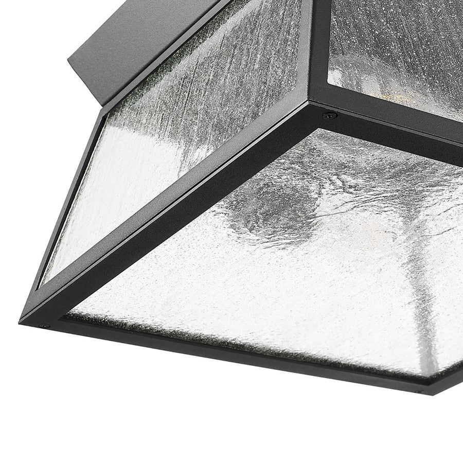 Artcraft Lucian 2 Light Outdoor Flush Mount, Black/Clear