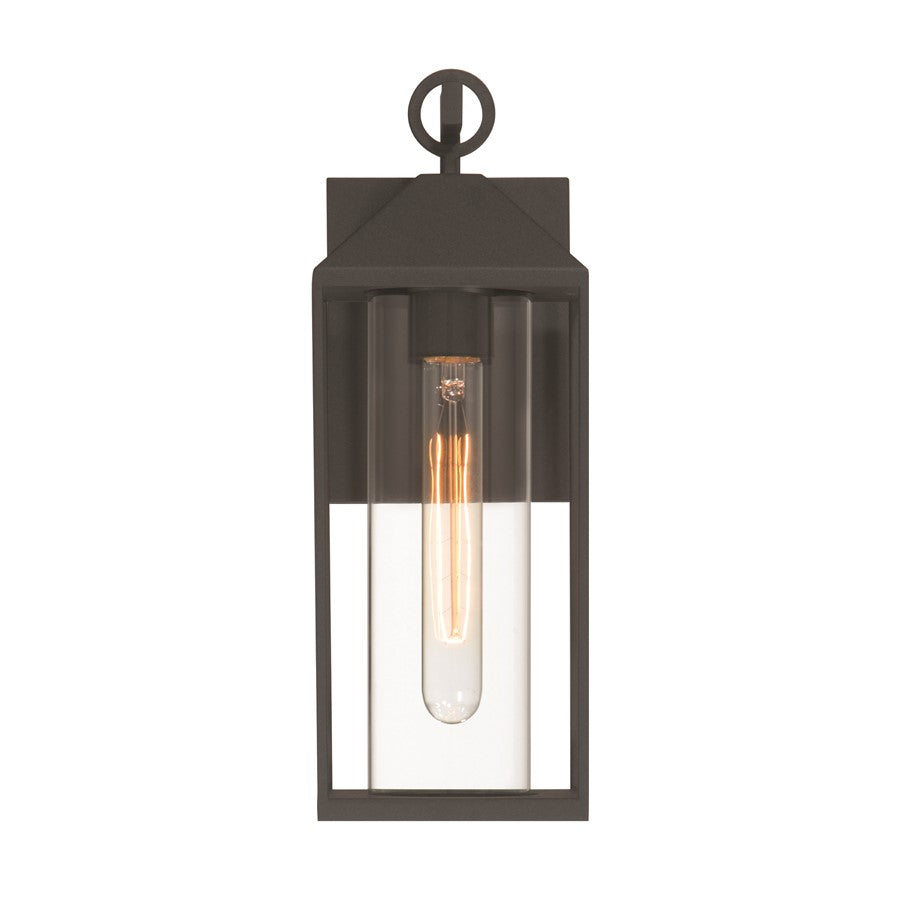 Artcraft Portside 1 Light 14" Outdoor Wall Sconce, Black/Clear