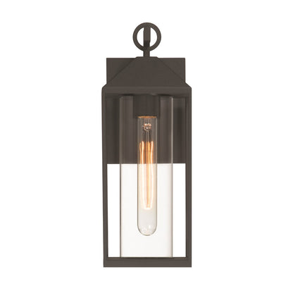Artcraft Portside 1 Light 14" Outdoor Wall Sconce, Black/Clear