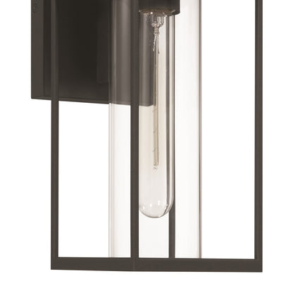 Artcraft Portside 1 Light 14" Outdoor Wall Sconce, Black/Clear