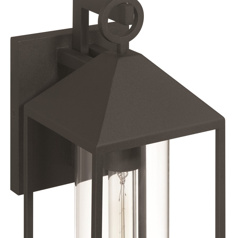 Artcraft Portside 1 Light 18" Outdoor Wall Sconce, Black/Clear