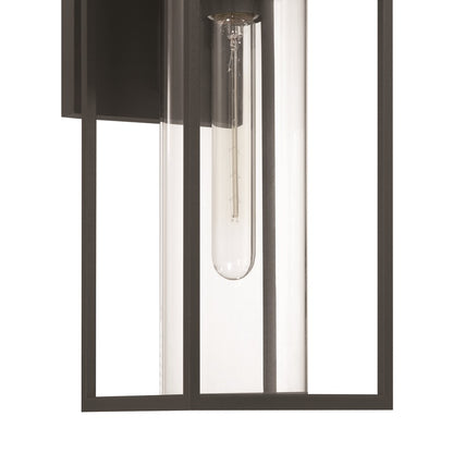 Artcraft Portside 1 Light 18" Outdoor Wall Sconce, Black/Clear