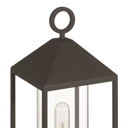 Artcraft Portside 1 Light Outdoor Post Light, Black/Clear