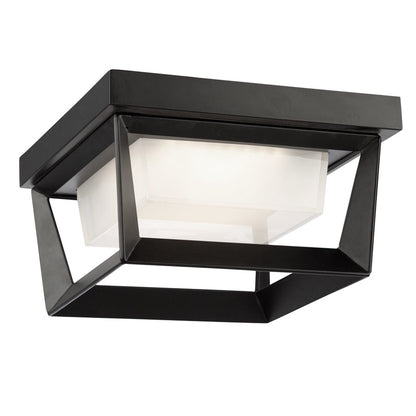 Artcraft Waterbury 12W LED Outdoor Flush Mount Black/Frosted