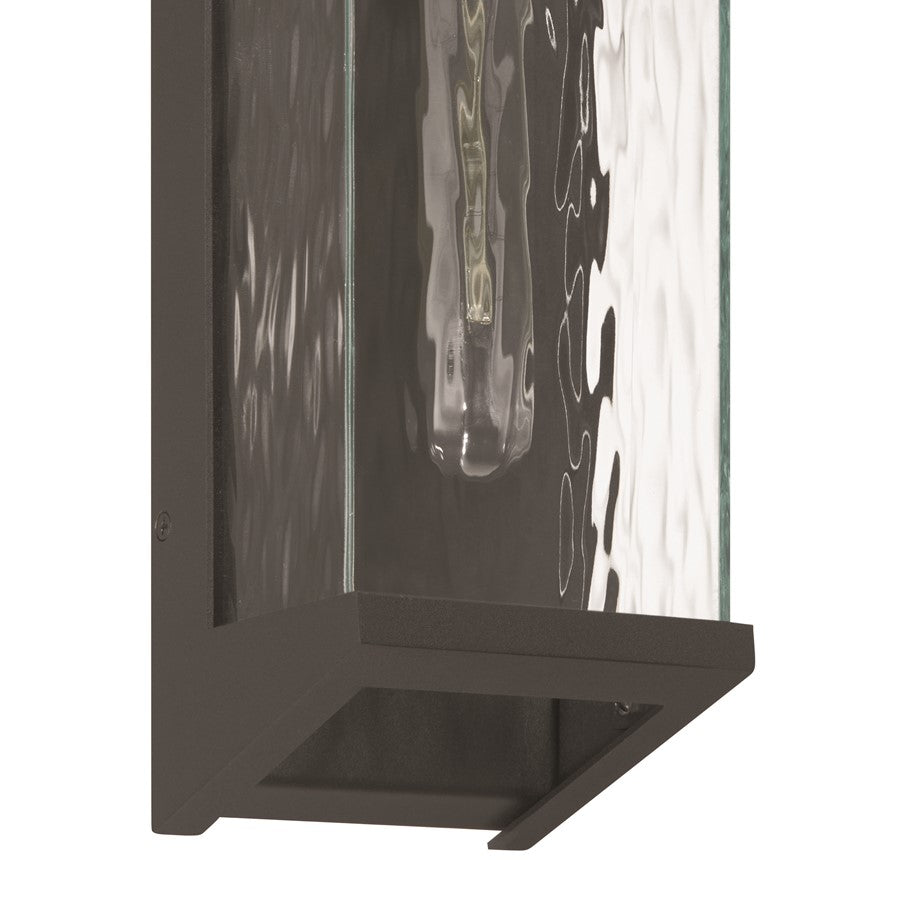 Artcraft Azure Bay 1 Light Outdoor Wall Sconce, Black/Clear
