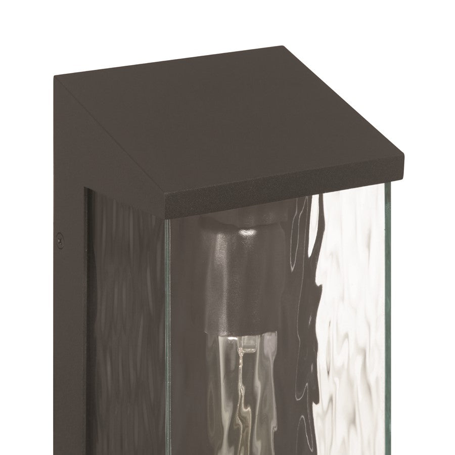 Artcraft Azure Bay 1 Light Outdoor Wall Sconce, Black/Clear