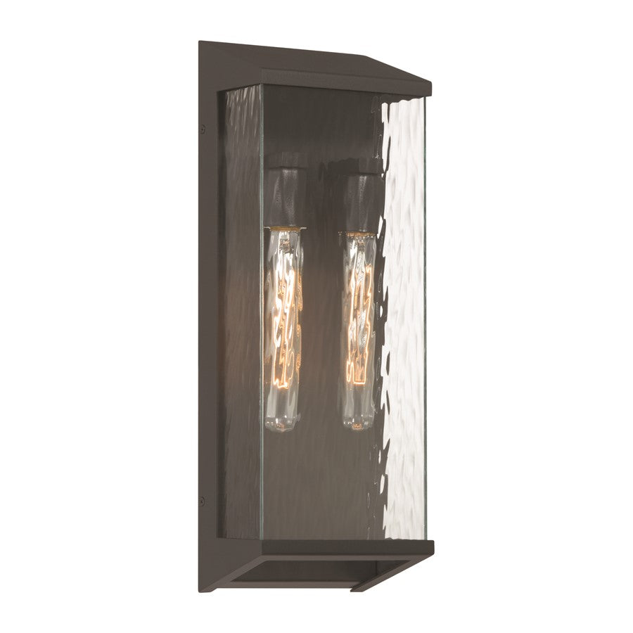 Artcraft Azure Bay 2 Light Outdoor Wall Sconce, Black/Clear - AC9281BK