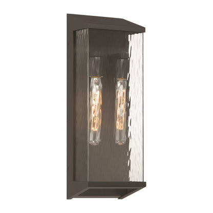 Artcraft Azure Bay 2 Light Outdoor Wall Sconce, Black/Clear - AC9281BK