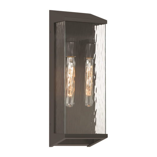 Artcraft Azure Bay 2 Light Outdoor Wall Sconce, Black/Clear - AC9281BK