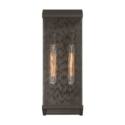 Artcraft Azure Bay 2 Light Outdoor Wall Sconce, Black/Clear