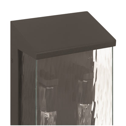 Artcraft Azure Bay 2 Light Outdoor Wall Sconce, Black/Clear