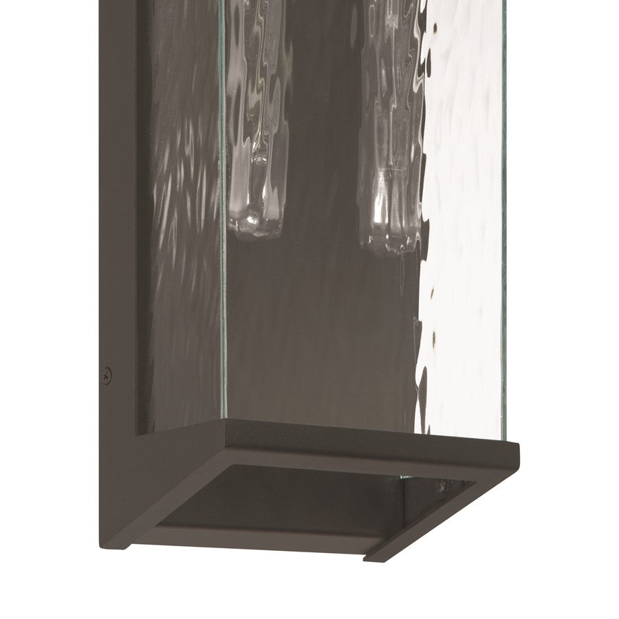 Artcraft Azure Bay 2 Light Outdoor Wall Sconce, Black/Clear