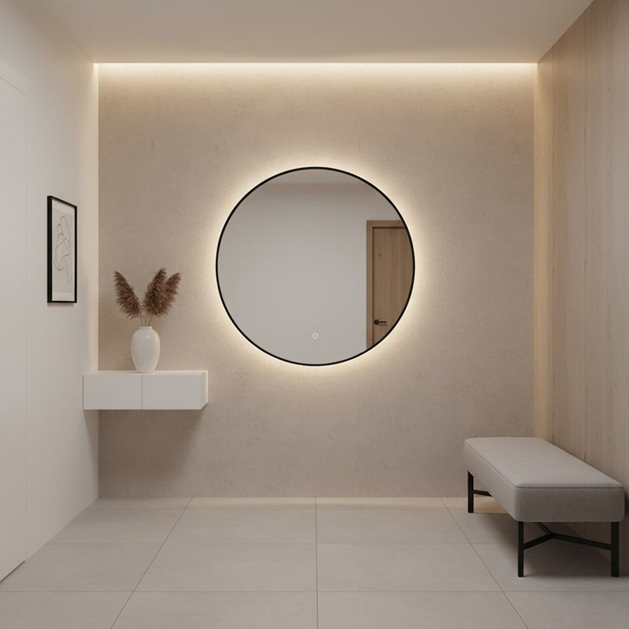 Artcraft Reflections 32" Integrated LED Wall Mirror, Matte Black