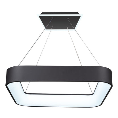 24" Integrated Square LED Chandelier, Black