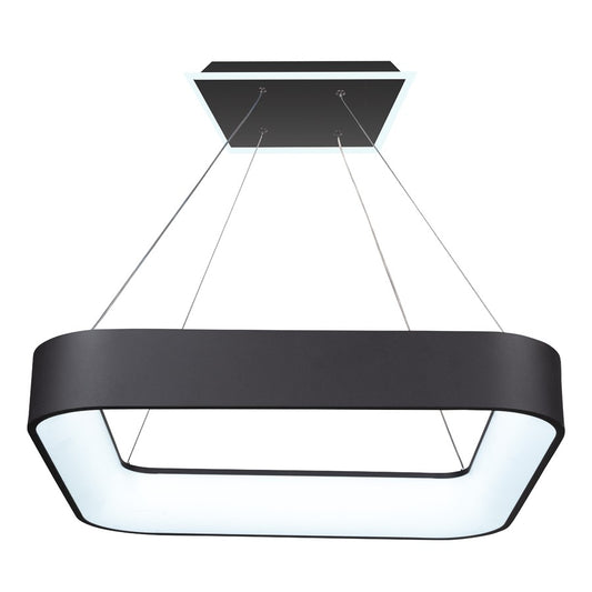24" Integrated Square LED Chandelier, Black