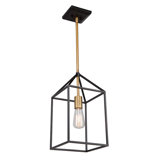 1 Light 15" Chandelier, Matte Black