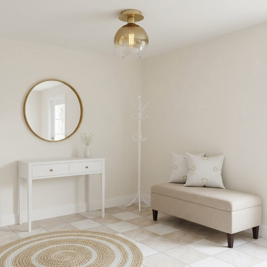 Artcraft Morning Mist Semi-Flush Mount, Gold/Clear