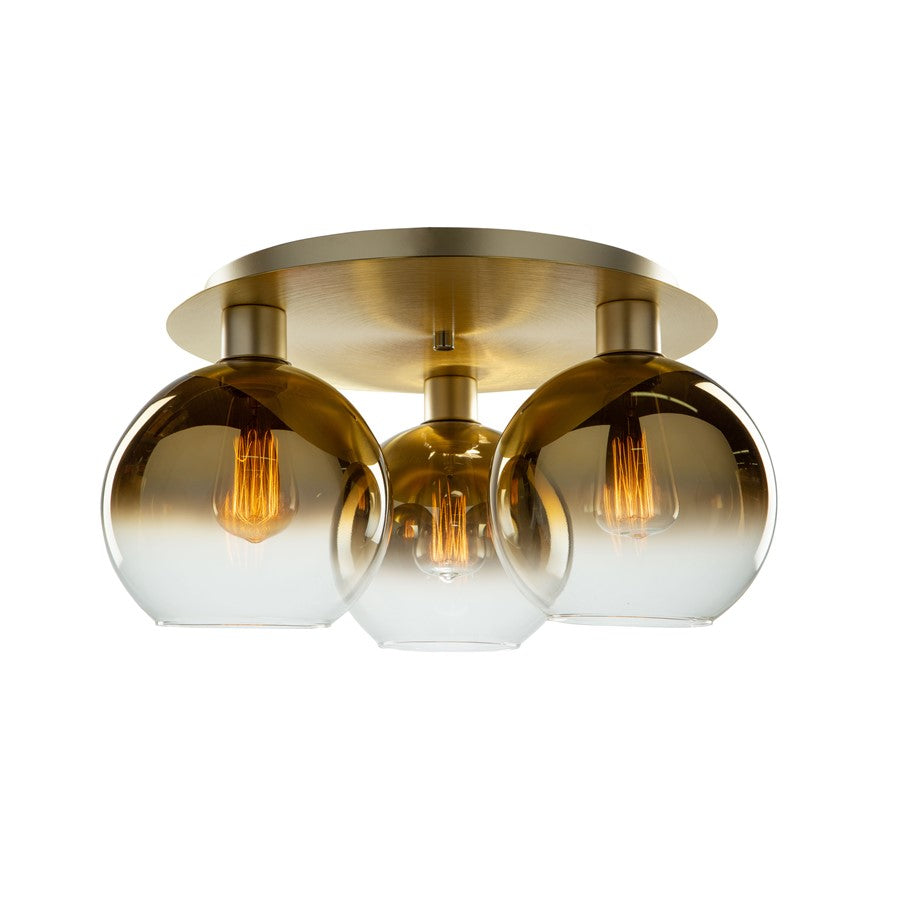 Artcraft Morning Mist Semi-Flush Mount, Gold/Clear