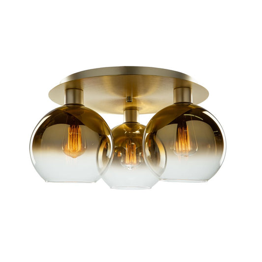 Artcraft Morning Mist Semi-Flush Mount, Gold/Clear
