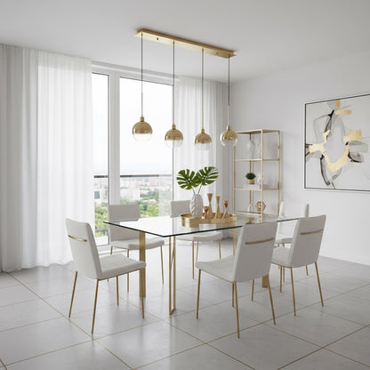 Artcraft Morning Mist 4 Light Island Light, Gold/Clear