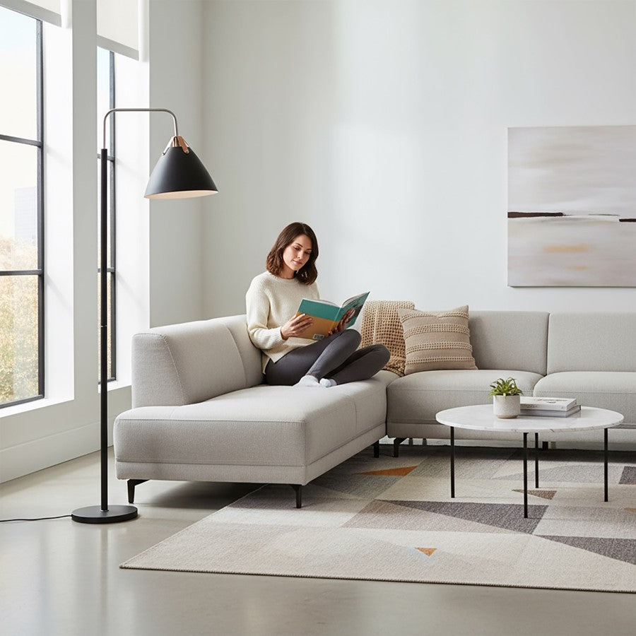 Artcraft Tote Floor Lamp, Black/Brass/Black