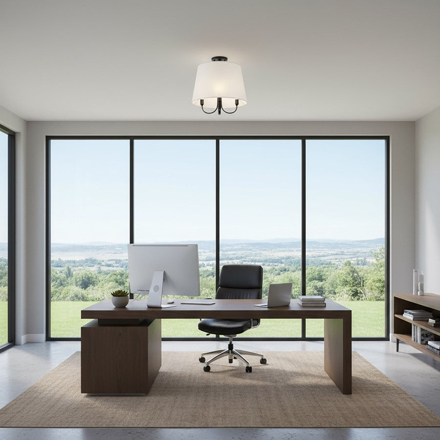 Artcraft Rhythm 3 Light Semi-Flush Mount, White