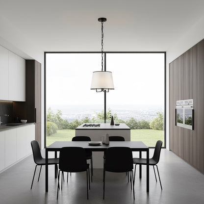 3 Light Pendant, Black/White