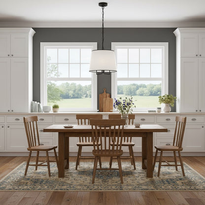 3 Light Pendant, Black/White