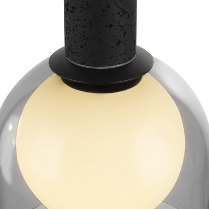 Artcraft Juna 6 Light Pendant, Black/Smoke/White