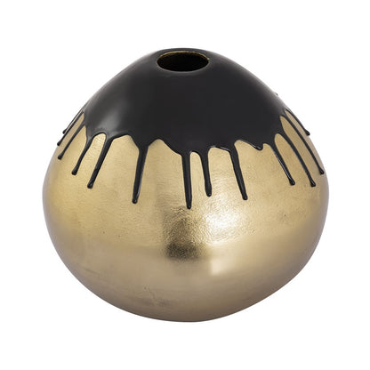 Atlas Lighting Abbott Vase Set of 2 | Brass and Black Enamel Metal | Living Room & Entryway Decor | 11 x 11 x 9 in | Model AC11002-01S