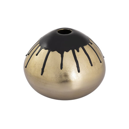 Atlas Lighting Abbott Vase Set of 2 | Brass and Black Enamel Metal | Living Room & Entryway Decor | 11 x 11 x 9 in | Model AC11002-01S