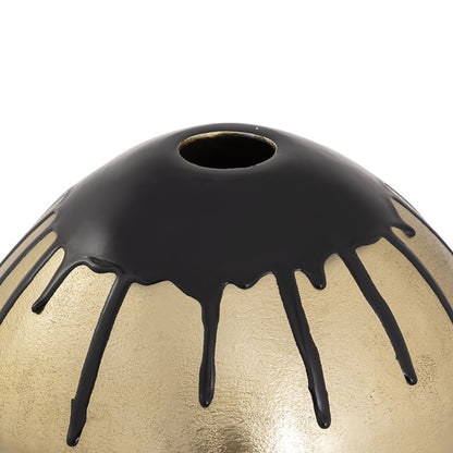 Atlas Lighting Abbott Vase Set of 2 | Brass and Black Enamel Metal | Living Room & Entryway Decor | 11 x 11 x 9 in | Model AC11002-01S